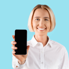 mature business lady showing smartphone with blank 2022 12 16 06 41 11 utc
